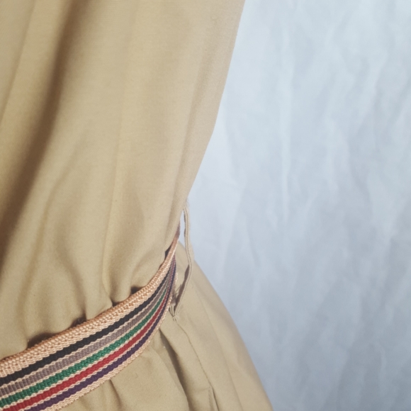 VTG BROWN TAN MIDI SLIP ON DRESS S/M - Picture 6 of 11